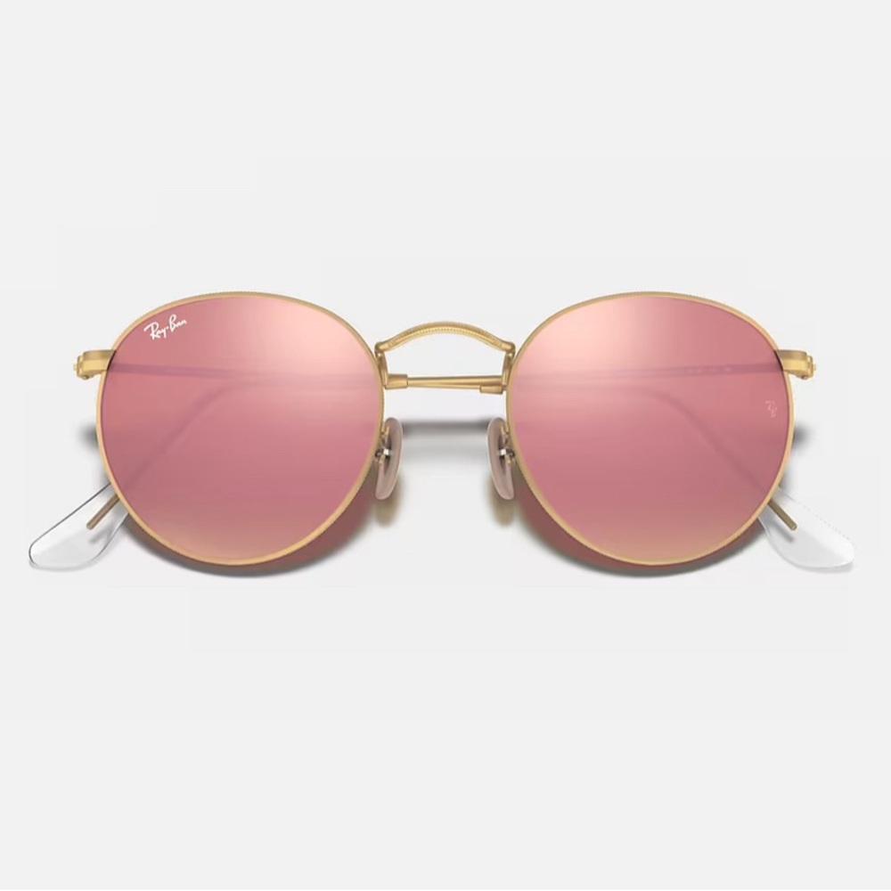 Rayban round sunglasses in rose gold lense
